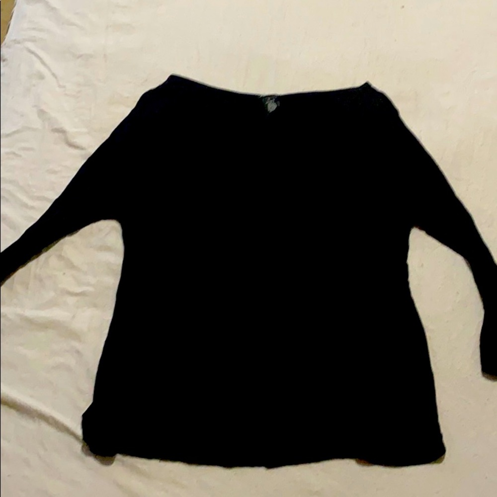Wide collar 3/4 sleeve top
